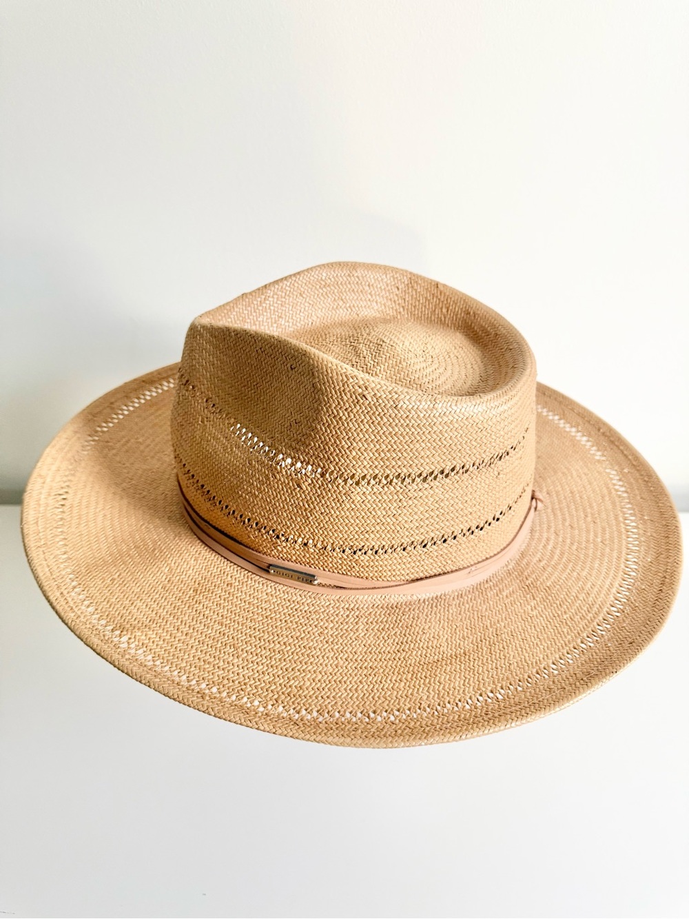 Gigi Pip Arlo Rancher Fedora Straw Hat In Honey Boho Summer Beach Size 57 - Picture 8 of 16